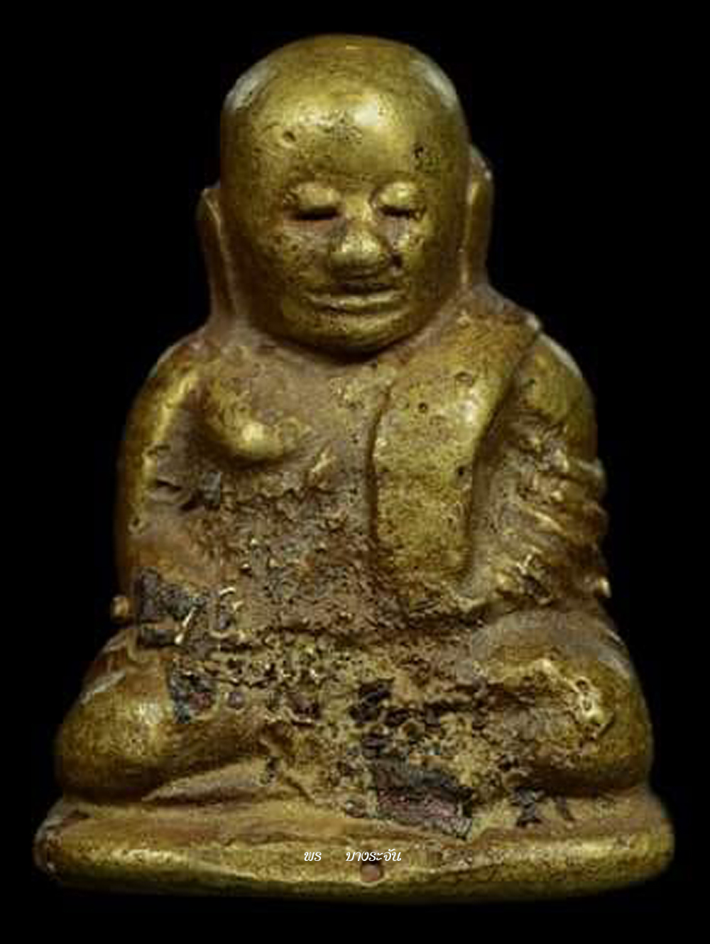รูปหล่อหลวงพ่อเงินบางคลาน พิมพ์นิยมแบบมีแร่เห็นพระธาตุ -  เมล็ดทราย phra lp ngern statue wat bangklan antique talisman old thai buddha amulet 銮菩银 财佛, 鑾菩銀 大師